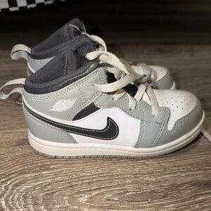 Jordan Kids Grey, White & Black High-Top Sneakers